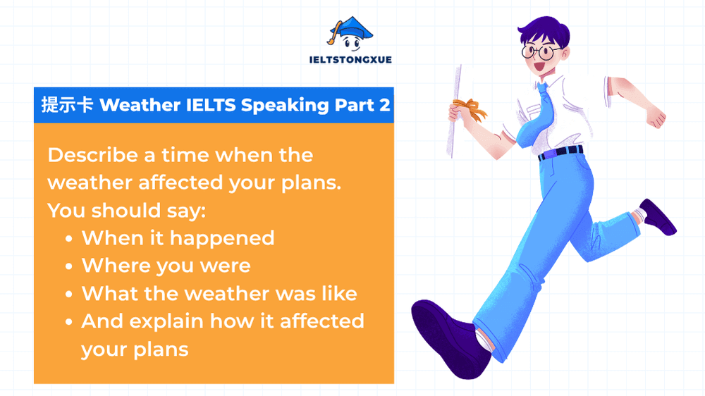 Weather IELTS Speaking Part 2: Describe a time when the weather affected your plans