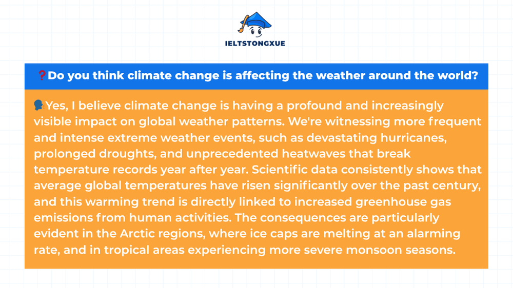 雅思口說 Part 3 Weather
