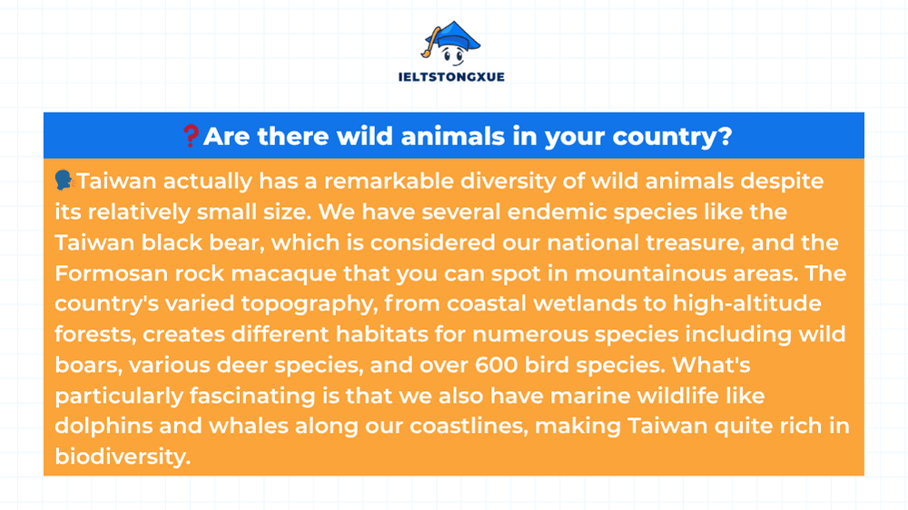 雅思口說 Part 1 Wild animals