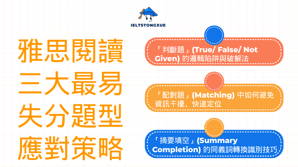 雅思閱讀三大最易失分題型應對策略