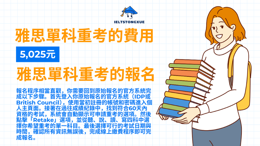 雅思單科重考的費用與報名