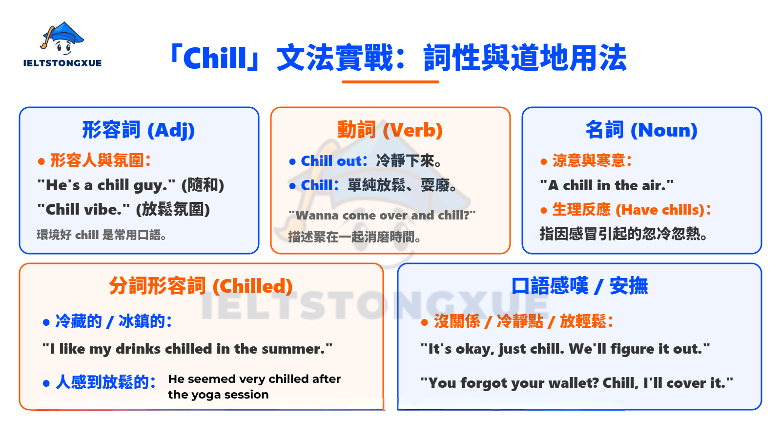 「Chill」在句子裡的詞性與道地用法大公開
