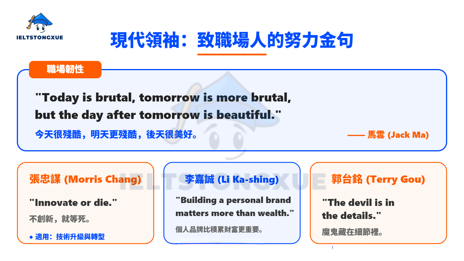 現代領袖與商業巨頭：致台港上班族的職場奮鬥金句